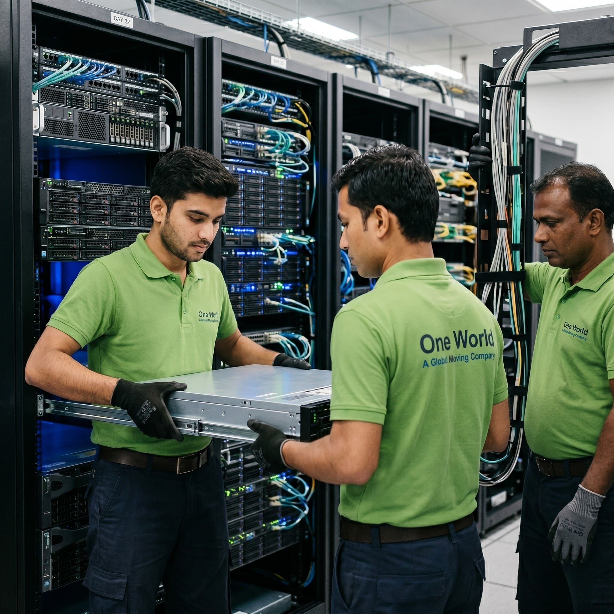 Server rack relocation services India — One World Logix data center migration